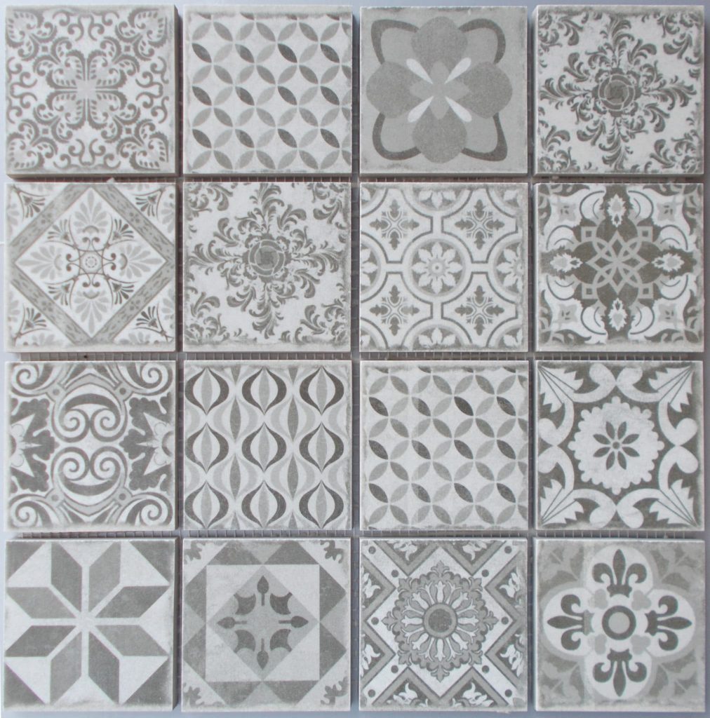 côté droit avec boucle, 14 pièces couleur noir BodenMax Ciment Mosaique Carreau 30 x 30 cm Pièce de Carrelage clipsable pour terrasse 