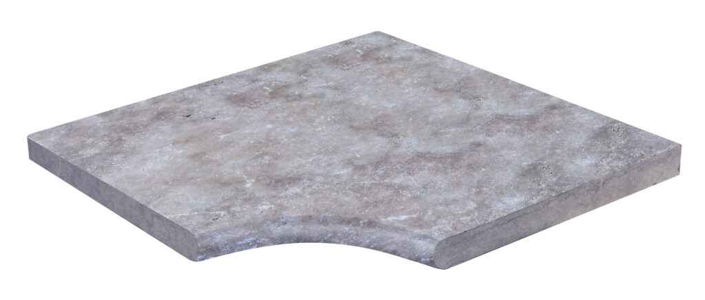 ANGLE RENTRANT 1/2 ROND SILVER 48X48X3 CM