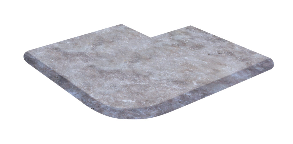 ANGLE SORTANT 1/2 ROND SILVER 48x48x3 CM