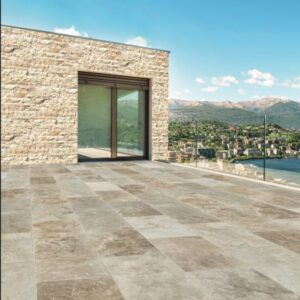 Terrasse pierre naturelle travertin mix 40x60