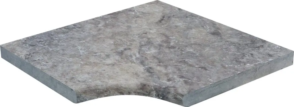 ANGLE RENTRANT 1/2 ROND SILVER 48X48X3 CM