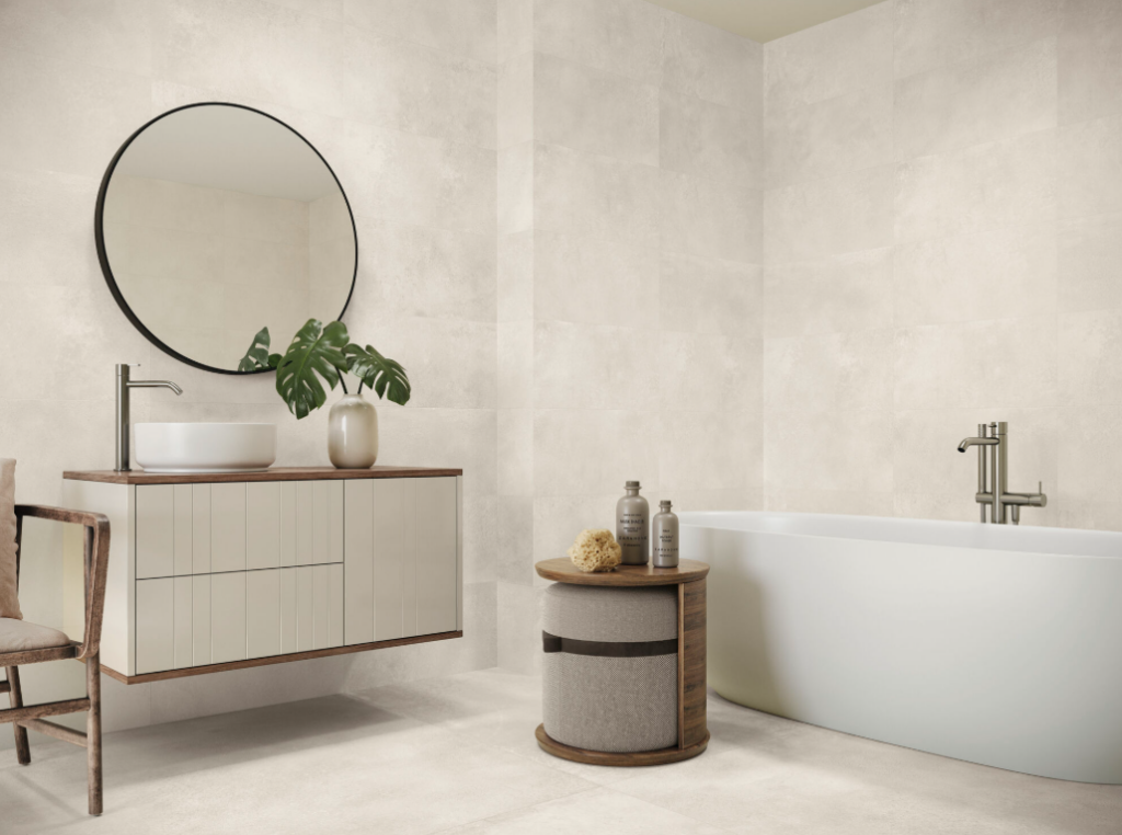 Carrelage sol effet Béton UNIK 60x60 ivory