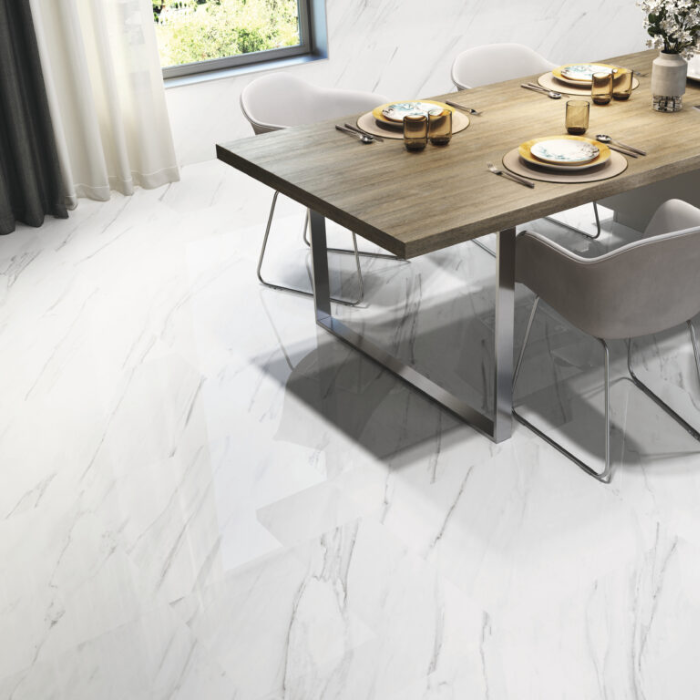 CARRELAGE IMITATION MARBRE BLANC POLI VANGLIH 60x60