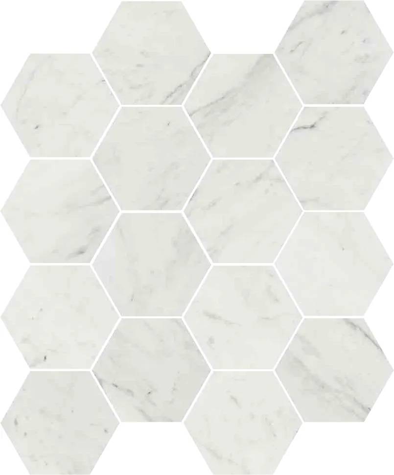 Carrelage hexagonal effet marbre 15 x 17