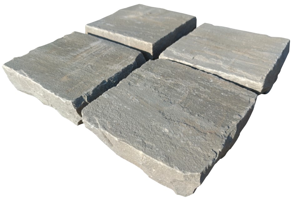 Pavé grès d'Inde DESERT GREY 14x14x4 cm