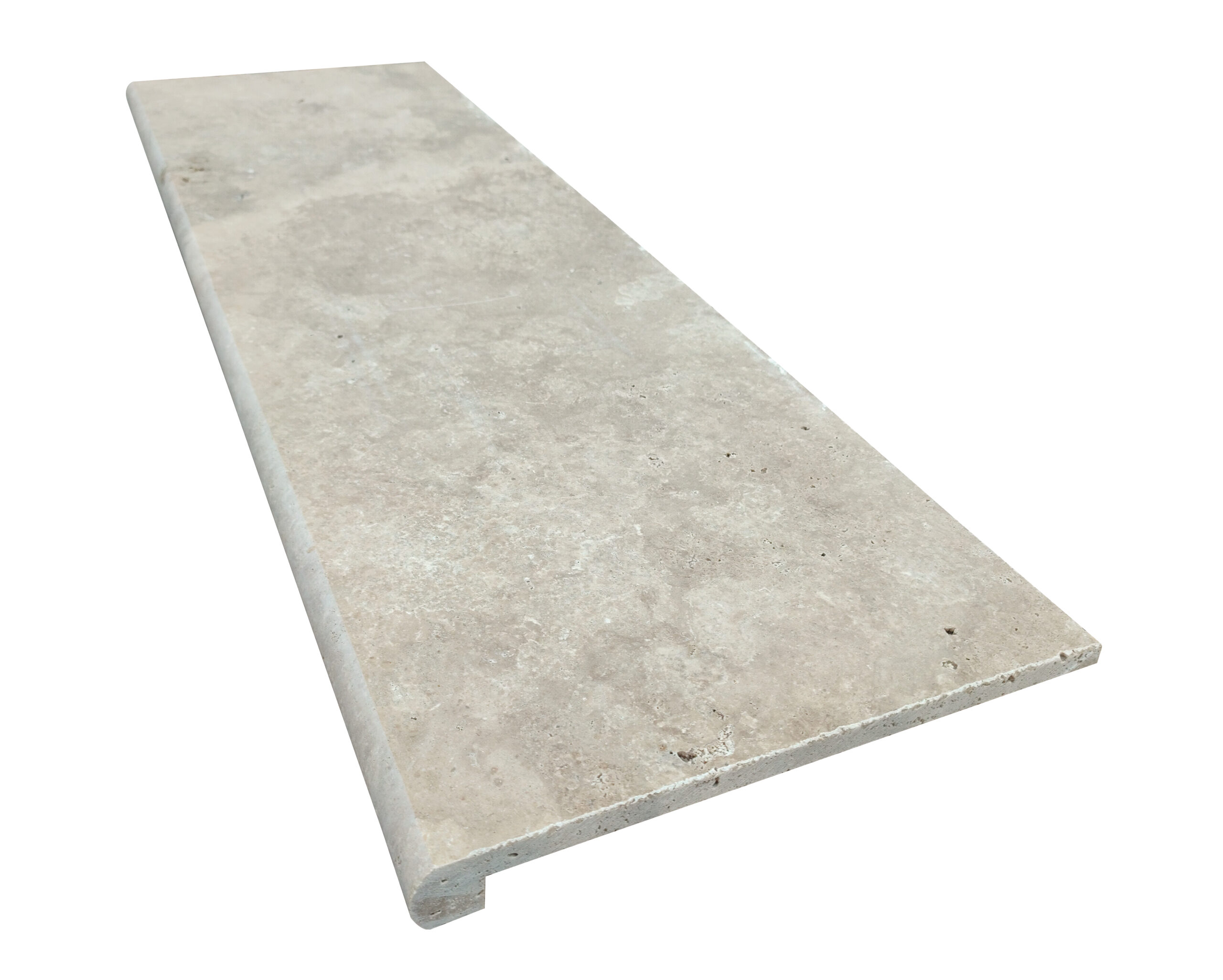 MARCHE EN L 33x100x1.2+1.8cm Bord DROIT TRAVERTIN CLASSIC 1ER CHOIX