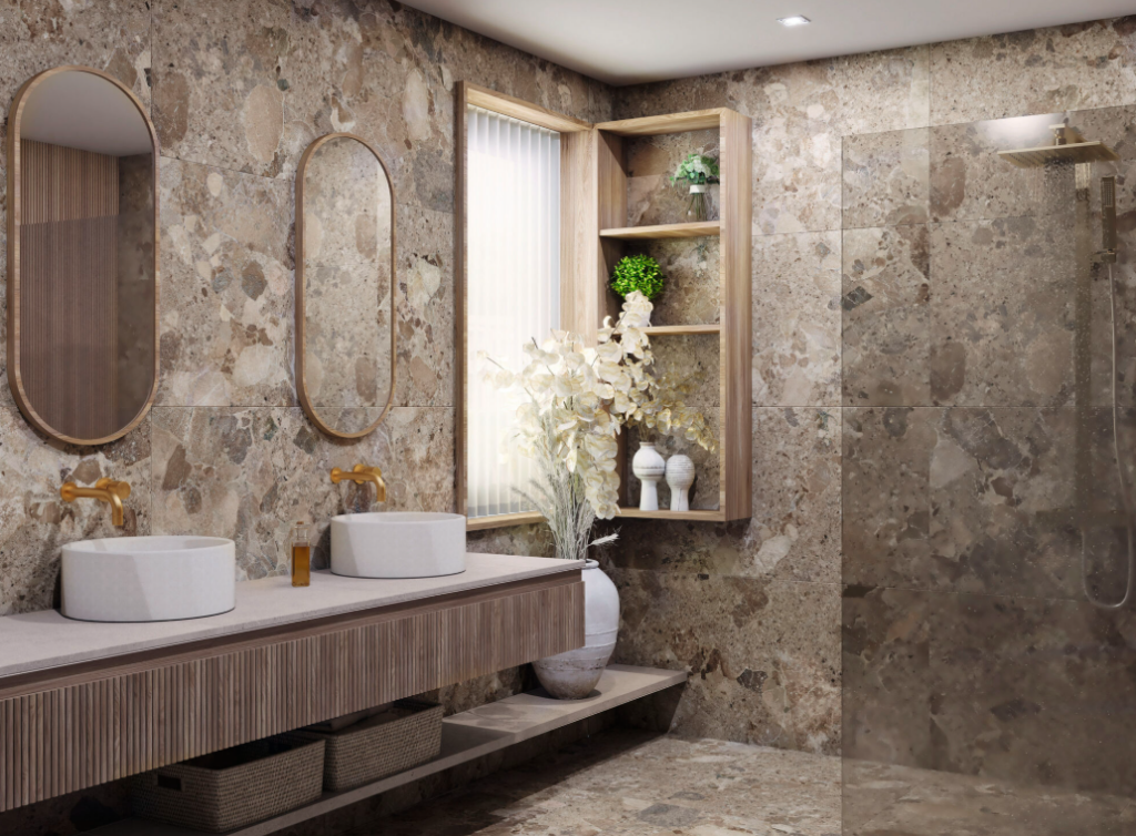 Carrelage effet pierre POSITANO BRONZO 60X120