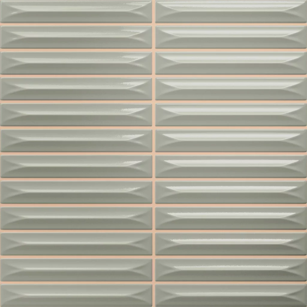 Carrelage mural 3D Carrelage mural à relief couleur sage 20X20 Prédécoupé