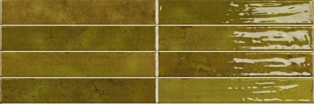 Carrelage effet zellige vert mousse