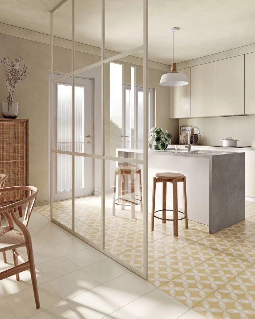 Carrelage sol cuisine effet carreaux de ciment CEZANNE 30x30