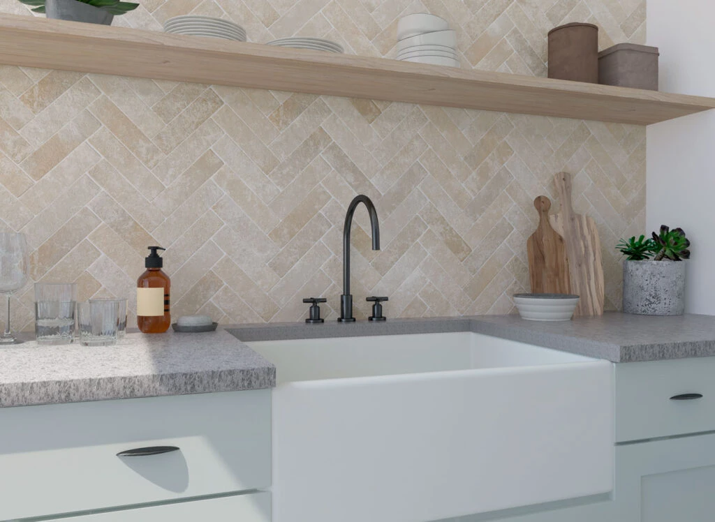 arrelage effet brique PROVENCE BEIGE 6.2X23.5 AMBIANCE